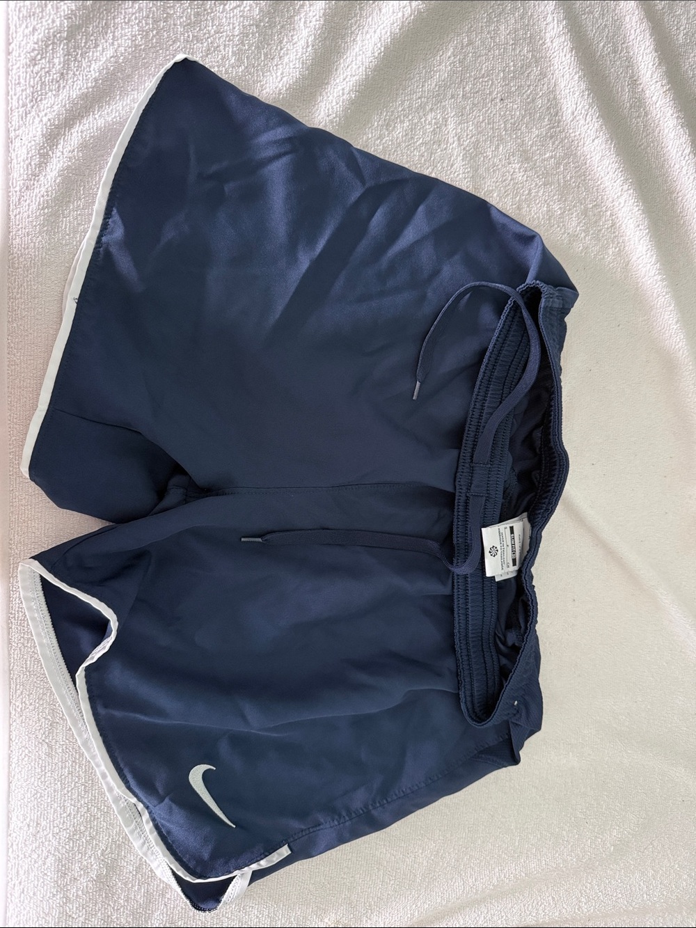 Nike Women's Navy Athletic Running Shorts with White Trim